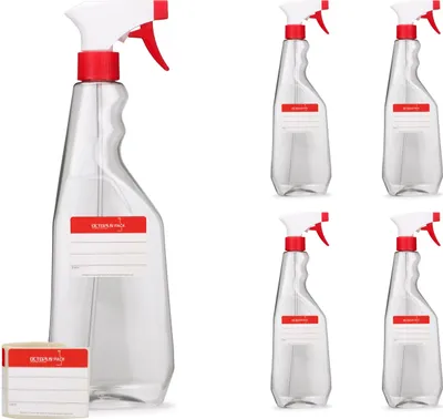 Image de 5 x 750 ml flacon pulvérisateur en PET, G28, pistolet pulvérisateur rouge/blanc