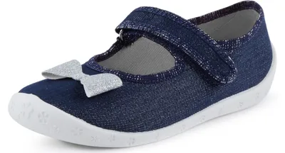 Image de Chaussons pour filles Ladeheid LARW007 (bleu foncé et blanc avec nœud, taille 30)