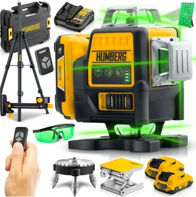 Obrázek produktu pro Humberg HM-171 Křížový laser v kufříku + stativ, IPX54, černo-žlutý