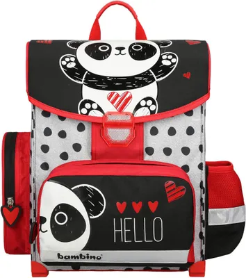 Produktbild von BAMBINO Schulranzen Schulrucksack Schultasche PANDA leicht bunt Kinder Mädchen