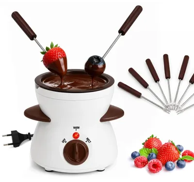 Elektrische Schokoladenfondue, 260 ml, Set mit 8 Gabeln