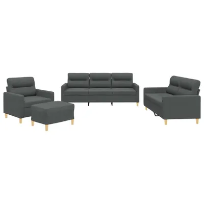 Produktbild von VidaXL 3201545, Grau, Schaum, Metall, Polyester, Textil, 60 cm, 50 cm, 41 cm