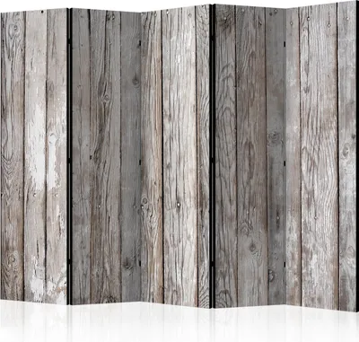 Produktbild von 5-teiliger Doppelseitiger Vlies Paravent - Scandinavian Wood II 225x172 cm Muster f-C-0371-z-c