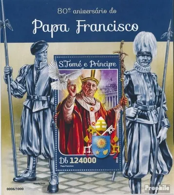 Produktbild von Briefmarken Sao Tome e Principe 2016 Mi Block 1160 (kompl. Ausgabe) postfrisch Papst Franziskus