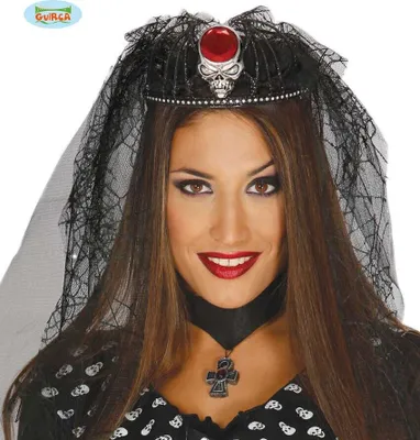 Produktbild von Spinnennetz Diadem mit Totenkopf für Damen