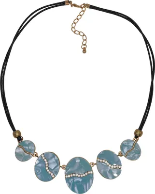 Produktbild von Steuer Modeschmuck Collier Metall 54cm mehrfarbig Glasstein 445050177
