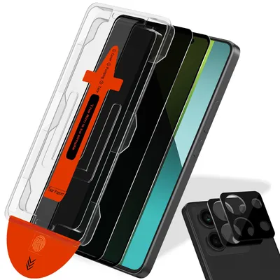 Obrázek produktu pro 2-balení Xiaomi Redmi Note 13 Pro Ochranné sklo na displej Privacy & 2-balení ochrana objektivu - Tvrzené sklo | [Automatická instalace] - Bez bublin