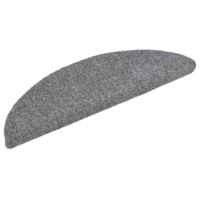 Produktbild von vidaXL Stufenmatten Selbstklebend 5 Stk. 56x17x3 cm Hellgrau Halbrund