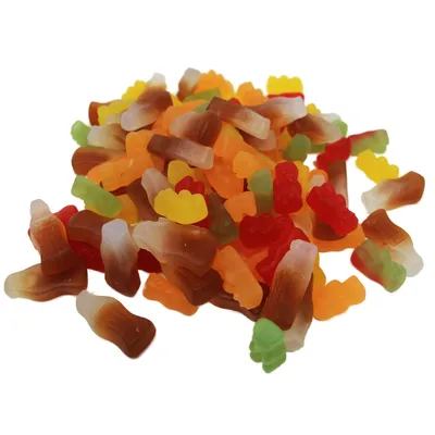 Produktbild von Fruchtgummi Bären und Colaflaschen Mix zuckerfrei und vegan 175g