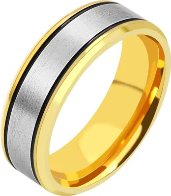 Produktbild von Akzent Partnerring für Herren, Edelstahl, tricolor