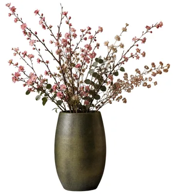Produktbild von Mica Decorations Pflanzentopf - Keramik - dunkelgrun glanzend / gerippt - D30 x H50 cm - Blumentopf