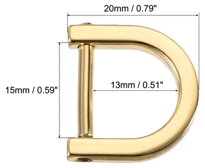 Produktbild von 4stk. U Form Hufeisen D-Ringe Zinklegierung Einschraubschnalle fš¹r Heimwerker, Gold Ton 15mm(0,59")