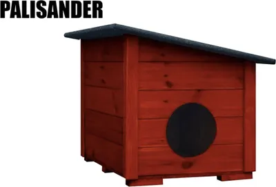 Produktbild von Hundehütte wetterfestes Hundehaus mit Vordach für Hunde Hundehöhle mix Farbe , Farbe:palisander
