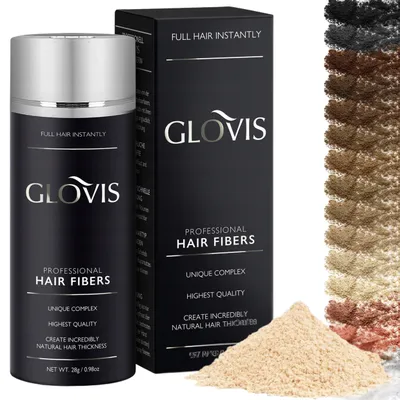 Zdjęcie produktu dla Włókna GLOVIS Hair Fibers 28g Mikrowłókna Zagęszczanie Łysienie Wypadanie Włosów Szybki Naturalny Efekt - Kolor JASNY BLOND