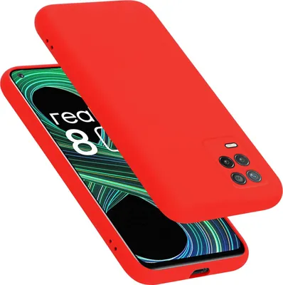 Produktbild von Cadorabo Schutzhülle für Realme 8 5G / V13 / Q3 / Q3i / Narzo 30 5G Hülle in Rot Handyhülle Case Cover TPU Etui
