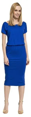Produktbild von Damen Kleid Knielang Top Sommerkleid; Blau/S/36