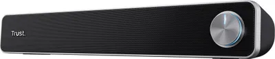 Produktbild von Trust Arys Soundbar, PC Lautsprecher, USB Betrieb, 12 W Spitzenleistung, 3,5 mm AUX Anschluss, Computer Boxen für PC, Monitor, Laptop, TV, Musik - Schwarz