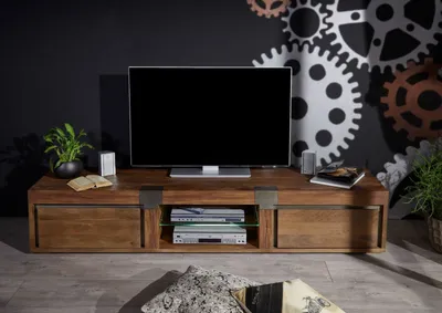 Produktbild von MASSIVMOEBEL24 TV-Board Mango 205x48x39 braun lackiert Amsterdam #02