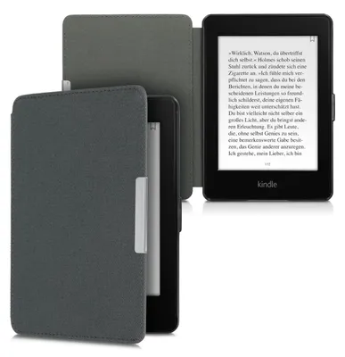 Produktbild von kwmobile Hülle kompatibel mit Amazon Kindle Paperwhite - Nylon eReader Schutzhülle Cover Case (für Modelle bis 2017) - Anthrazit