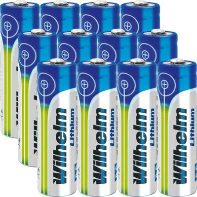 Produktbild von 12 x Wilhelm Lithium AA Mignon Batterien LR6 1,5V Lithiumbatterie