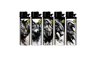 Produktbild von Reibrad-Motivfeuerzeug "INK Animals", 50er Display