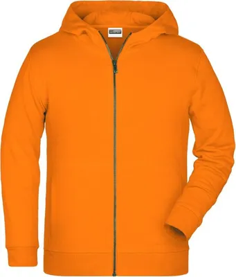Produktbild von Sweat-Jacke mit Kapuze und Reißverschluss orange, Gr. XXL