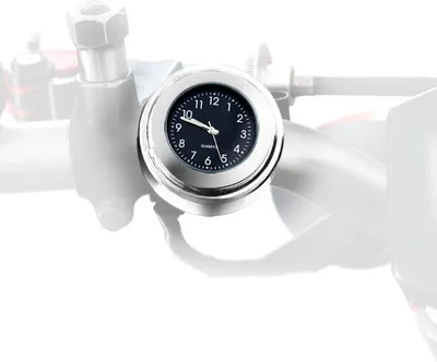Image de Montre analogique pour moto avec support pour guidon # chromé