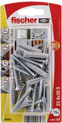 Obrázek produktu pro Fischer 90893, Kulatý, Kov, Plast, 3 cm, 6 mm, 4,5 x 40 mm, 15 kusů