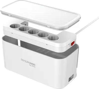 Zdjęcie produktu dla RealPower PowerBox 522 Steckdosenwürfel mit USB und USB C (410861)