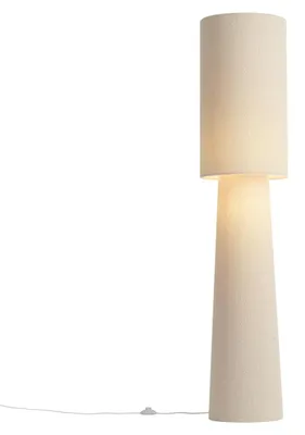 Zdjęcie produktu dla Lampa podłogowa Japandi Beżowa Tkanina Teddy 2-źródła światła - Trompet