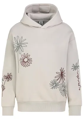 Produktbild von EIGHT 2 NINE Kapuzenpullover Blumenstickereien Seitliche Eingrifftaschen Größe: L