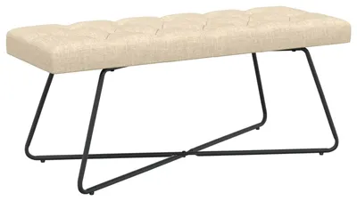 Produktbild von vidaXL Bank mit Knopfheftung Creme 110 x 40 x 46 cm Stoff