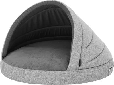 Produktbild von Hundehöhle Hundebett Hundesofa Hundekissen Hundehütte Hundekorb Hundecouch Ruheplatz Haustierbett Hundeliegen Kissen, Grau, R1: 65 x 50 cm