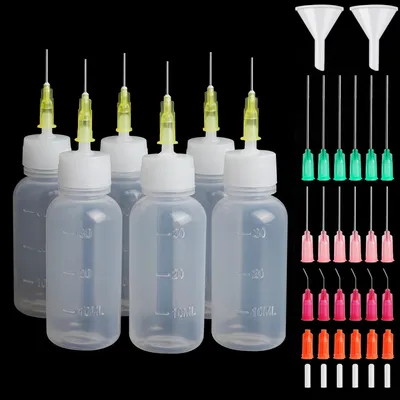 6 Präzisions-Nadelflaschen 30 ml mit Applikatornadeln