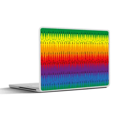 Produktbild von MuchoWow® Laptop Aufkleber Sticker Cover Muster - Regenbogen - Abstrakt 36.5x27.5 cm - Laptop-Sticker