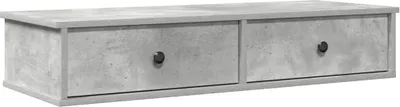 Obrázek produktu pro Nástěnná police se zásuvkami betonově šedá 100x37,5x19 cm