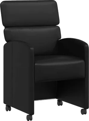 Produktbild von vidaXL Esszimmerstühle mit Rollen 2 pcs Schwarz 58 x 65 x 98 cm