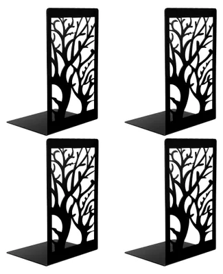 Produktbild von 2 Paar/4 Stück Buchstützen Metall Schwarz, Bücherhalter für Regal