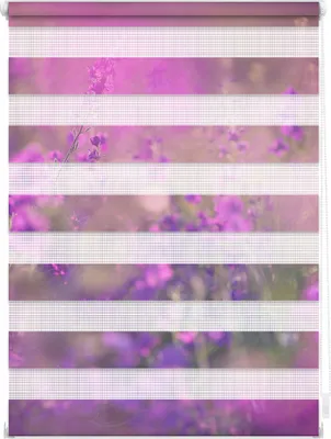 Produktbild von Lichtblick Duo Rollo Klemmfix, ohne Bohren, blickdicht, Blumenwiese - Fuchsia Violett 60 cm x 150 cm (B x L)