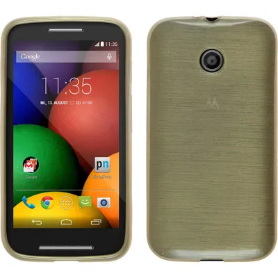 Produktbild von PhoneNatic Case kompatibel mit Motorola Moto E - gold Silikon Hülle brushed + 2 Schutzfolien