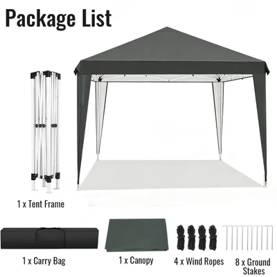 Zdjęcie produktu dla Pawilon ogrodowy składany, 3x3 m - Namiot typu "pop-up" - Wodoodporny - Odporny na wiatr - Materiał Oxford 420D - Dla 5-8 osób - Kolor: ciemnoszary