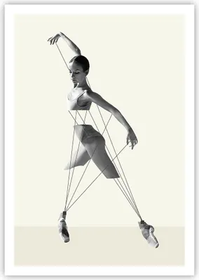 Produktbild von Poster - Poster ohne Rahmen - Surreal Ballerina Marionette - 70x100 cm - Wand Bild - Wanddeko - Wandbilder - Kunstposter - Wandposter - Bilder - Kunstdruck - Wanddekoration - P2XPA70x100-4812