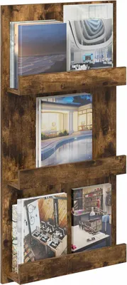 Produktbild von Cloris Designermöbel Magazinregal Geräucherte Eiche 51 x 11 x 102cm Holzwerkstoff - 2026Neu455556 - Zeitungsständer