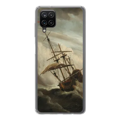 Produktbild von MuchoWow® Handyhülle Schutzhülle Hülle für Samsung Galaxy A12 Ein Schiff auf offener See während eines Sturms - Gemälde von Willem van de Velde Silikon Softcase Handy Hülle - Bild