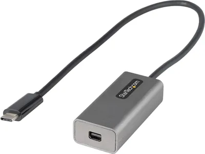 Produktbild von StarTech.com USB-C auf Mini DisplayPort Adapter - 4K 60Hz USB-C auf mDP Adapter Dongle - USB-Type-C zu Mini-DP-Monitor - Videokonverter - Kompatibel mit Thunderbolt 3 - 30cm Kabel (CDP2MDPEC)