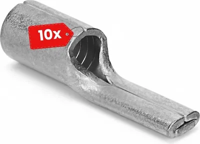 Produktbild von 10 Stück Kalitec Stiftkabelschuh 0,5-1mm² unisoliert aus Kupfer gewalzt und verlötet I Oberfläche verzinnt I unisolierte Kabelschuhe in Stiftform für Kontaktblöcke I Dorntyp Flach