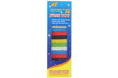 Image de Tour en bois jenga colorée petite