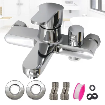 Productafbeelding van Badarmatuur Chroom, Eengreepsmengkraan met Omschakelaar, 150 mm