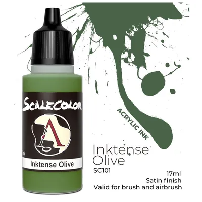 Produktbild von Inktense Acrylfarbe Olive 17ml, leuchtkraftverstärkend für Airbrush & Pinsel