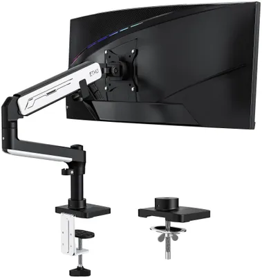 Obrázok produktu pre Jednoduchý monitorový rameno, držiak na monitor s plynovou pružinou, s možnosťou nastavenia výšky a uhla, určené pre monitory s uhlopriečkou 17-40 palcov a hmotnosťou do 14 kg